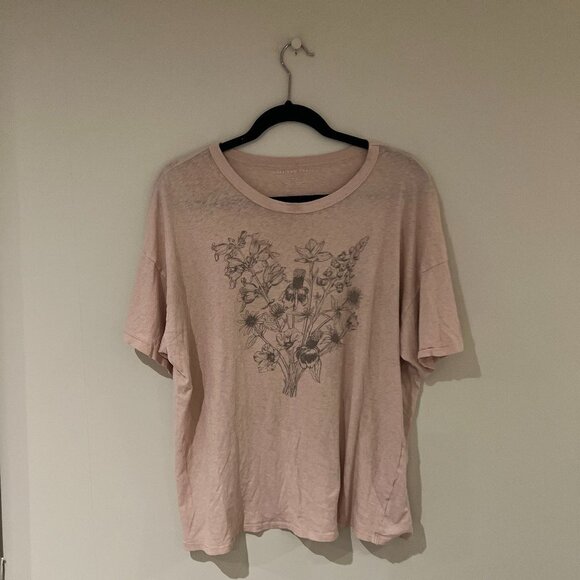 American Eagle Graphic T-Shirt - Large in Light Pink - Picture 2 of 6